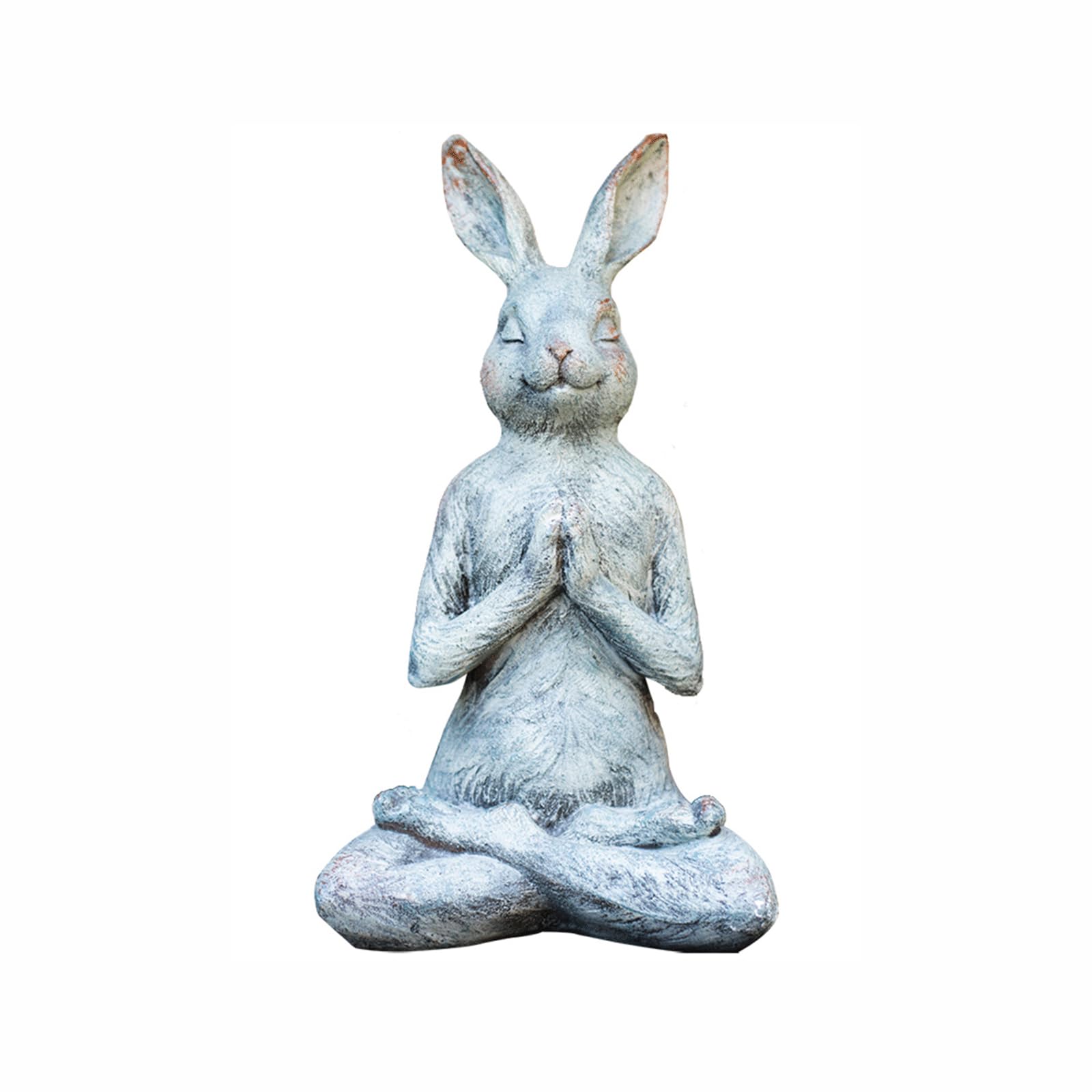 Statue da giardino per resina all'aperto yoga coniglio statua decorazione domestica scultura per studio e scrivania coppie uniche in regalo movimento 846 g regali da giardino