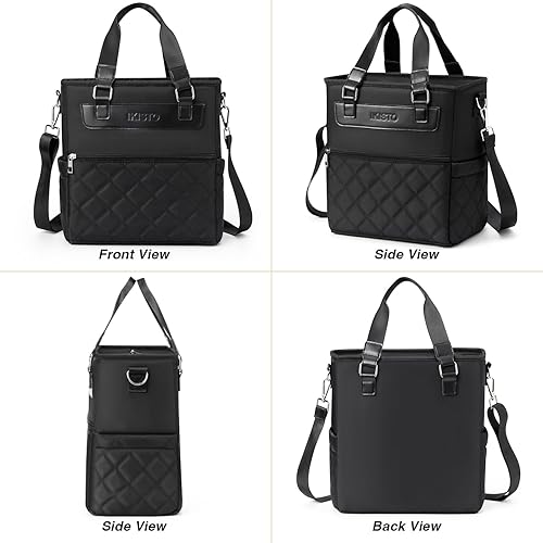 Miniatura 8 de Lonchera para mujer para el trabajo, lonchera aislada, lonchera suave con bolsillo lateral, bolsa enfriadora con correa ajustable para el hombro