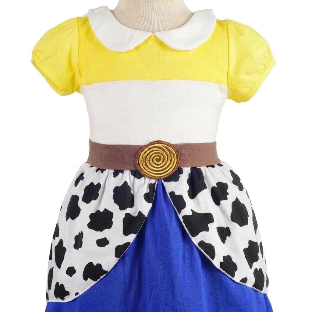 Lito Angels Vestido de Vaquera para Niñas | Manga abullonada, Falda de 2 capas, Estampado vaquero, Disfraz de Halloween, Carnaval, Fiesta de cumpleaños