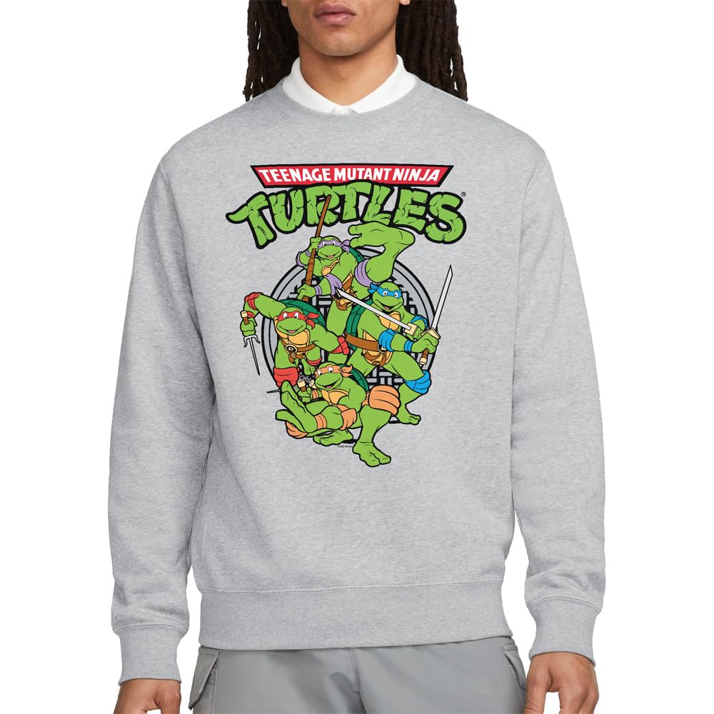 Teenage Mutant Ninja Turtles Tmnt Tmnt Group Crew Sweatshirt, Athletic Heather, Medium
