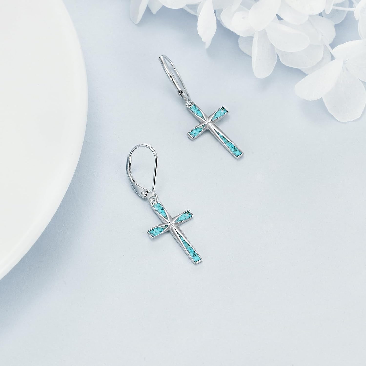 Cross Earrings 925 Sterling Silver Dangle Earring Gifts for Women