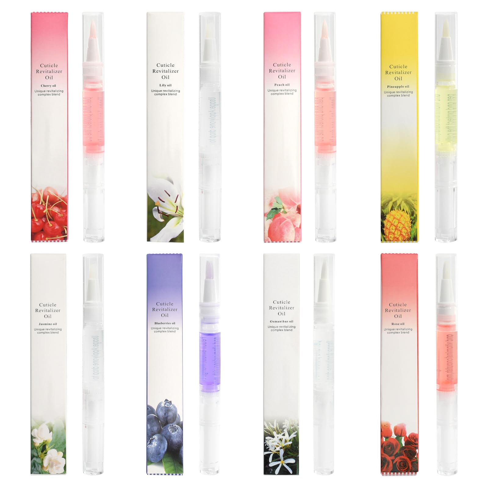 8 Pièces Huile Cuticules Ongles, 3 ml Huile A Cuticule Ongle Riche en vitamines, Extrait De Plantes Naturelles Pour Les Ongles Secs, Squameux, Fissurés Et Barbelés, 18 X 1.2 Cm