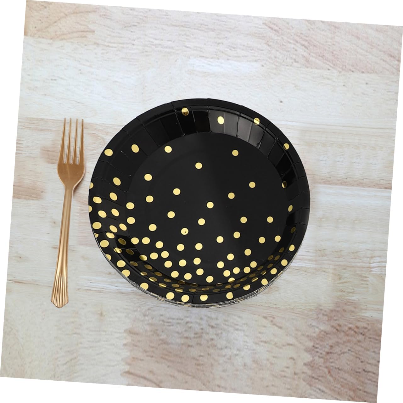 SHERCHPRY Gold Disposable Dinnerware Set 125pcs Thick Paper Plates and Cups Gold Plastic Forks and Knives Elegant Party Supplies for Weddings and Celebrations