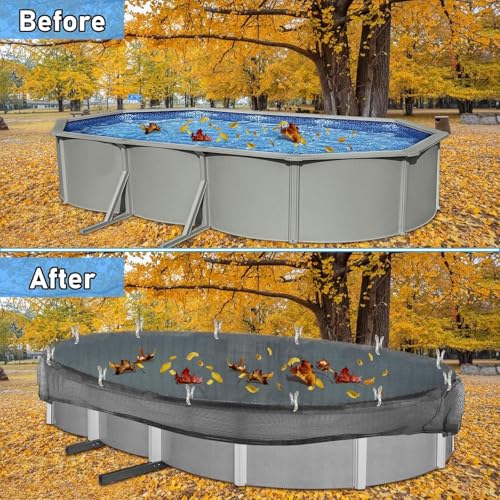 Red para piscina ovalada 33 x 18 pies con clips metálicos miniatura 4