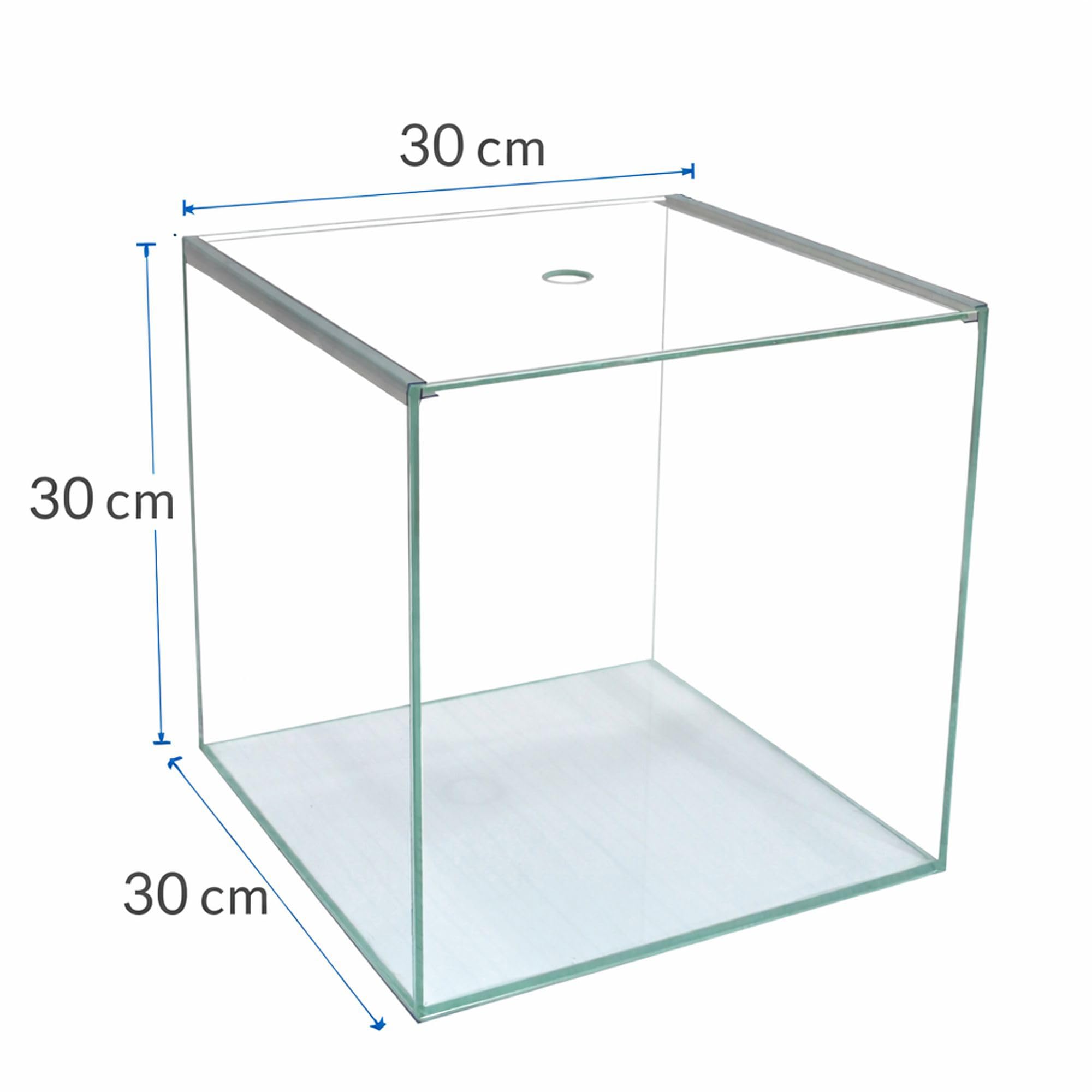 Glas-Aquarium Würfel 30×30×30 cm Ultra Clear Weißglas Nano Cube