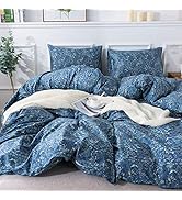 HoneiLife Cotton Duvet Cover Set - 100% Cotton Herbs Pattern Comforter Cover Set, Soft and Breath...