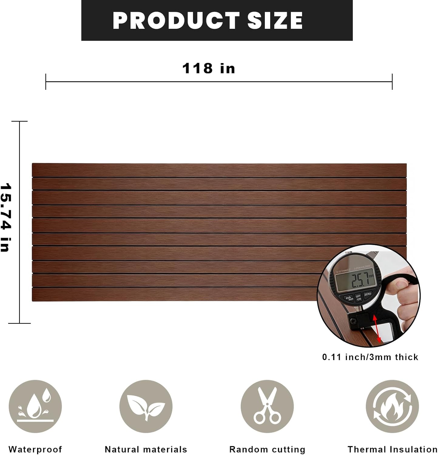 3d wall panels peel and stick – 15.74"x118" pvc faux wood grain texture, self adhesive waterproof wall covering, diy accent wall, sofa background backsplash & modern home decor, covers 12.9 sq.ft 118" x 15.7" #3