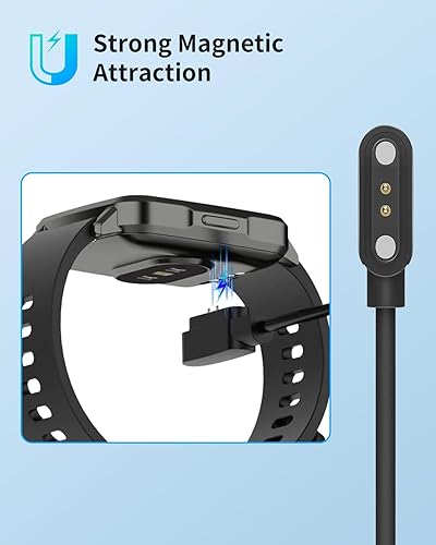 Miniatura 3 de Cargador de reloj inteligente para Blackview W60 2 pies23.6 in 2 pines USB Cable de carga magnético portátil para Blackview W60 Smart Watch