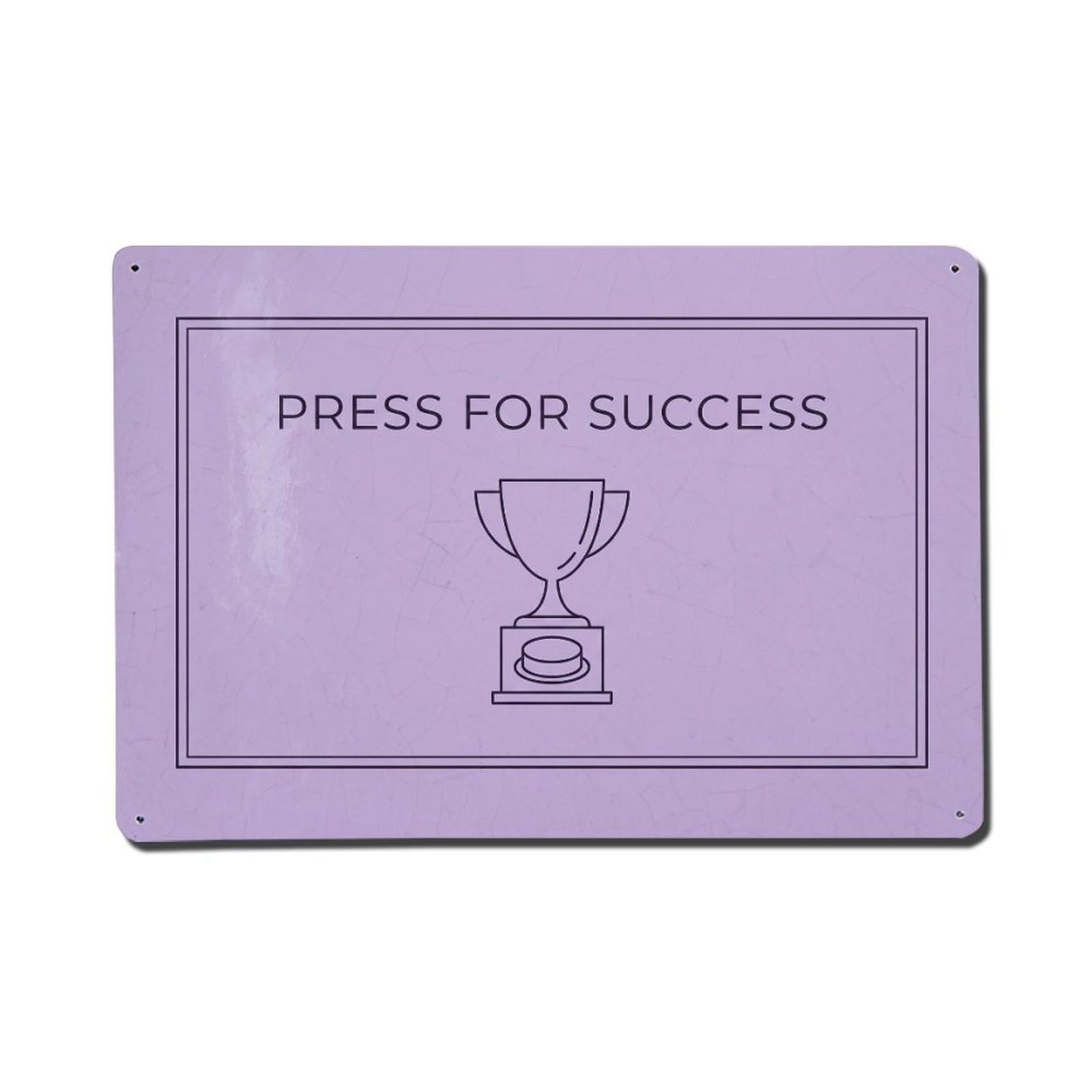 Olhnbad Style Press For Success Toilet Humor Minimal Modern Metal Tin Sign