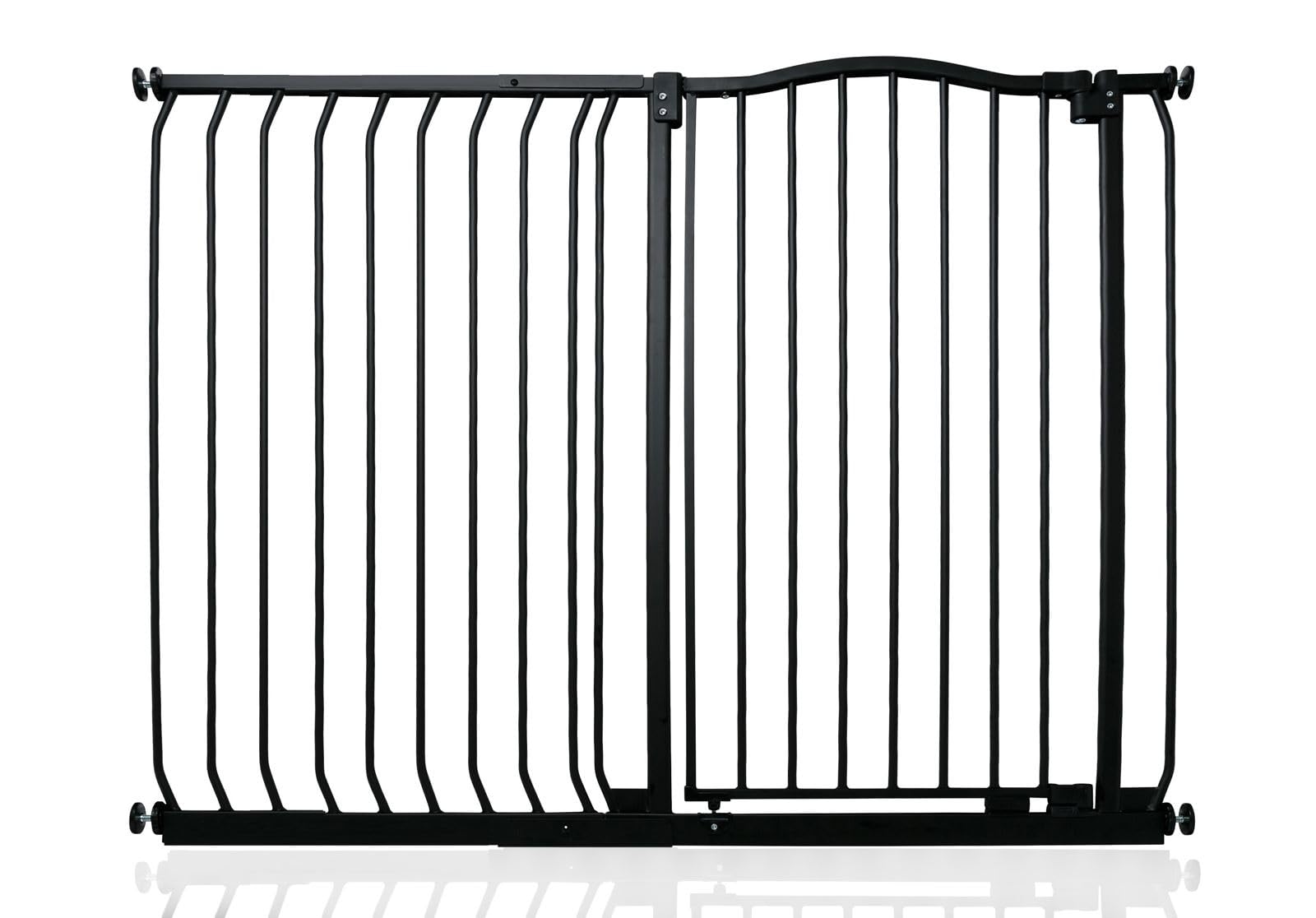 Safetots Extra Tall Curved Top Safety Gate, 125cm - 134cm, Matt Black, Extra Tall 100cm in Height, Pressure Fit Stair Gate, Baby Gate for Doors Hallways and Spaces, Safety Barrier, Easy Installation