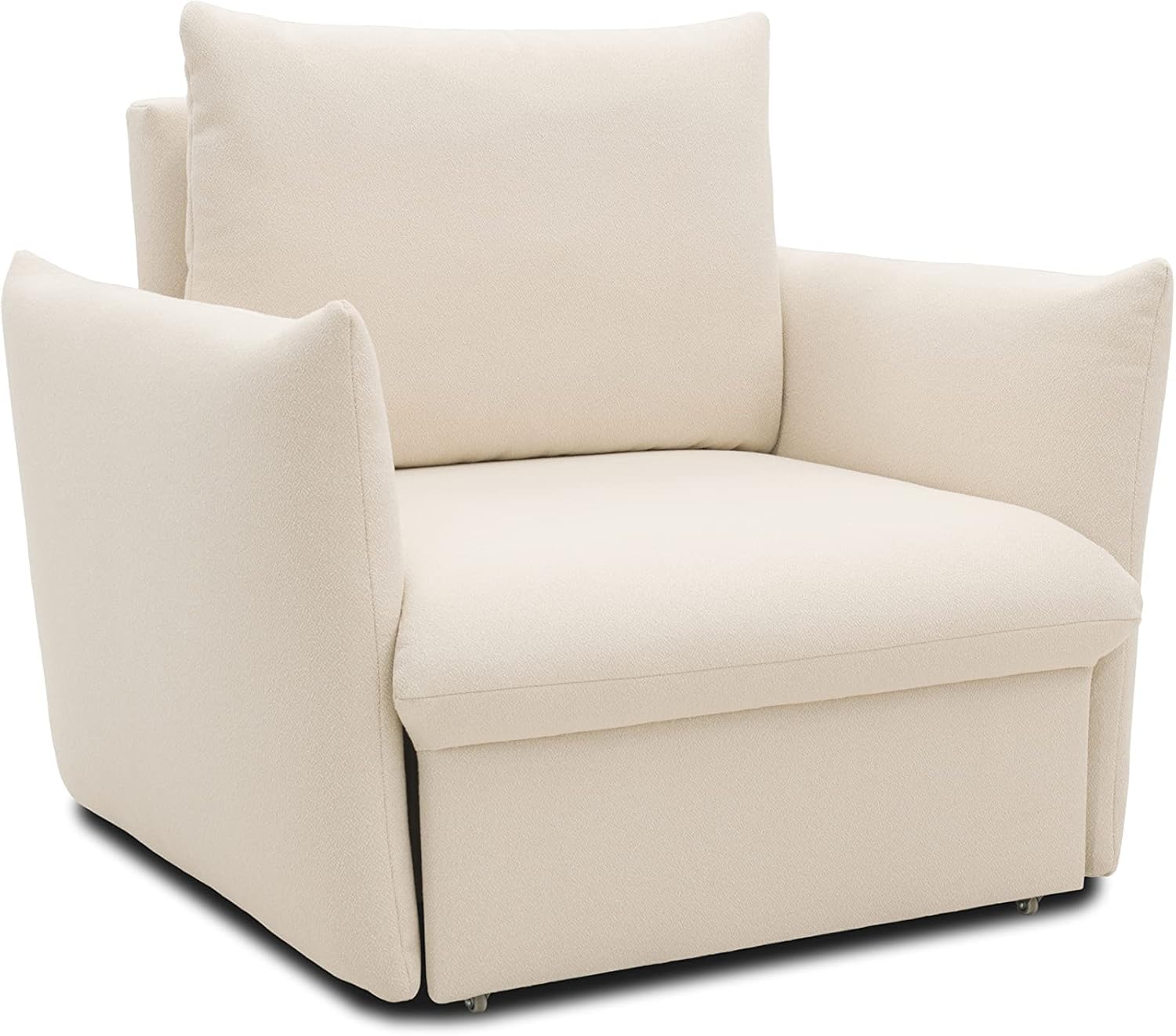 DOMO. collection Sessel Cloud Box, Armsessel mit Schlaffunktion und Boxspringfederung, Schlafsessel, Boxspringsessel, Polstersessel, 120 x 97 x 100 cm (BxTxH), Creme