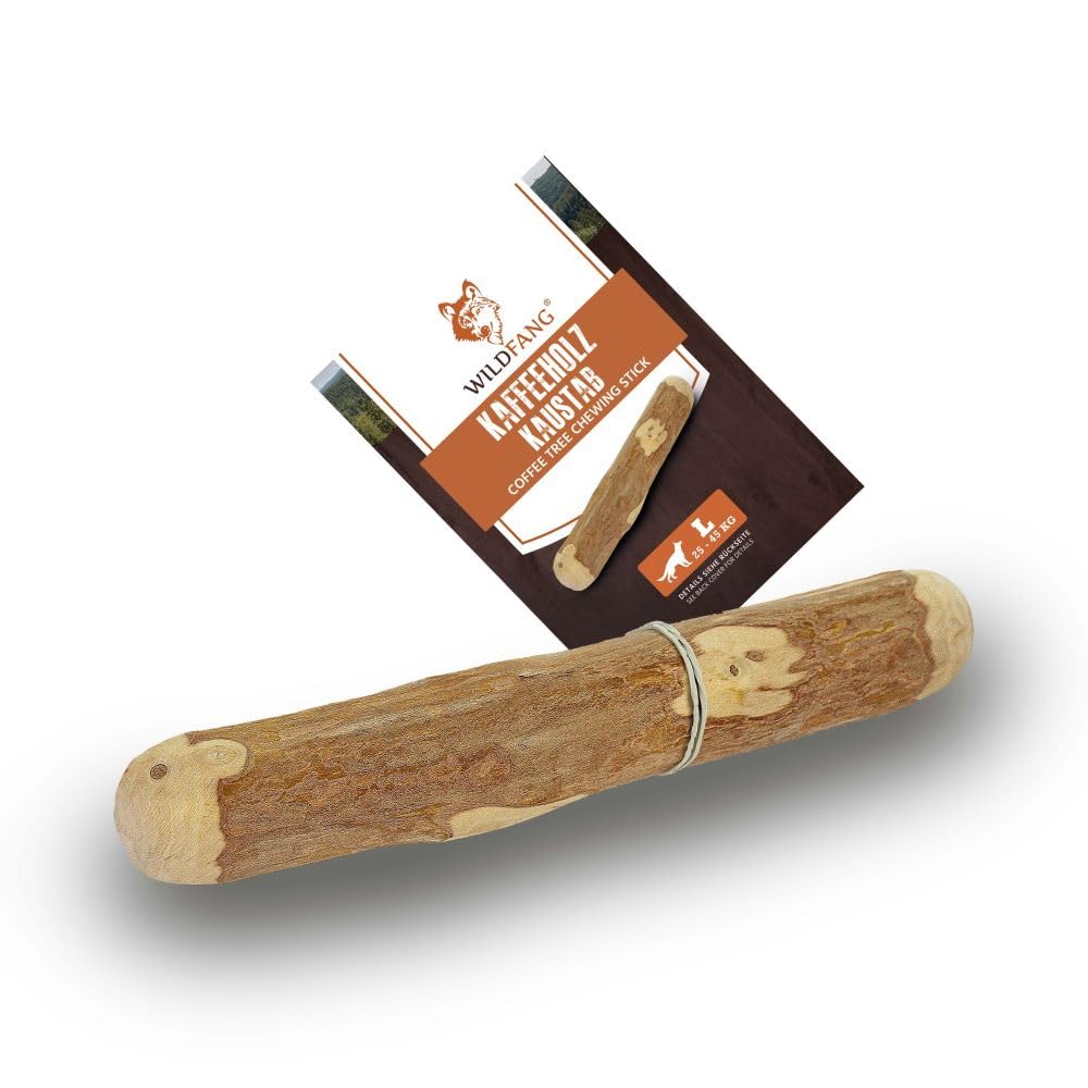 Wildfang® Palo de Cafe para Perro - Alternativa a los Huesos - Juguetes para Cachorros - Juguete para Masticar - masticable Natural para Perros - Cuidado Dental Natural - L