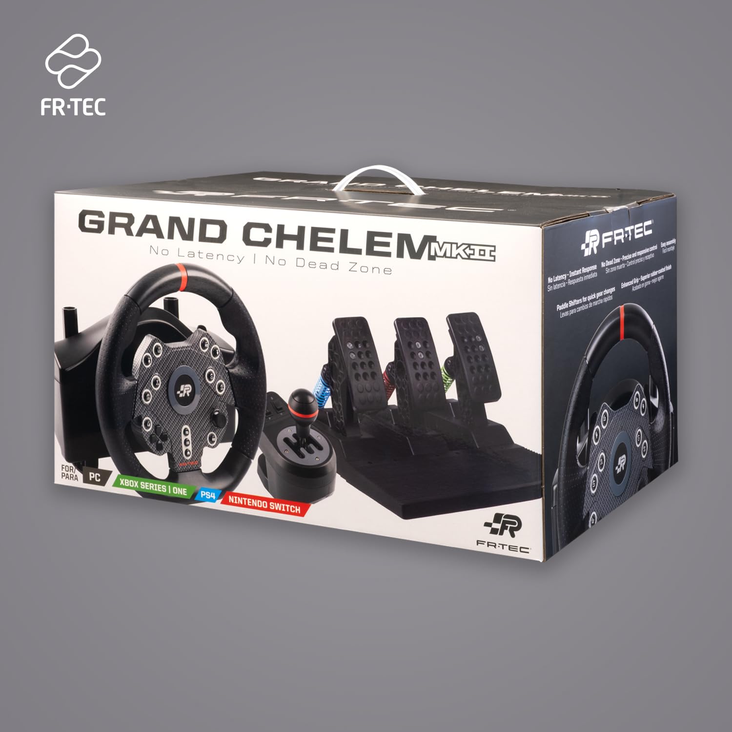 FRTEC - Volante da Corsa Gaming GRAND CHELEM MKII - Pedali Regolabili, Cambio ad H e Sequenziale - Zero Latenza e Zona Morta - Compatibile con PC, PS4, Xbox Series X/S, Xbox One.