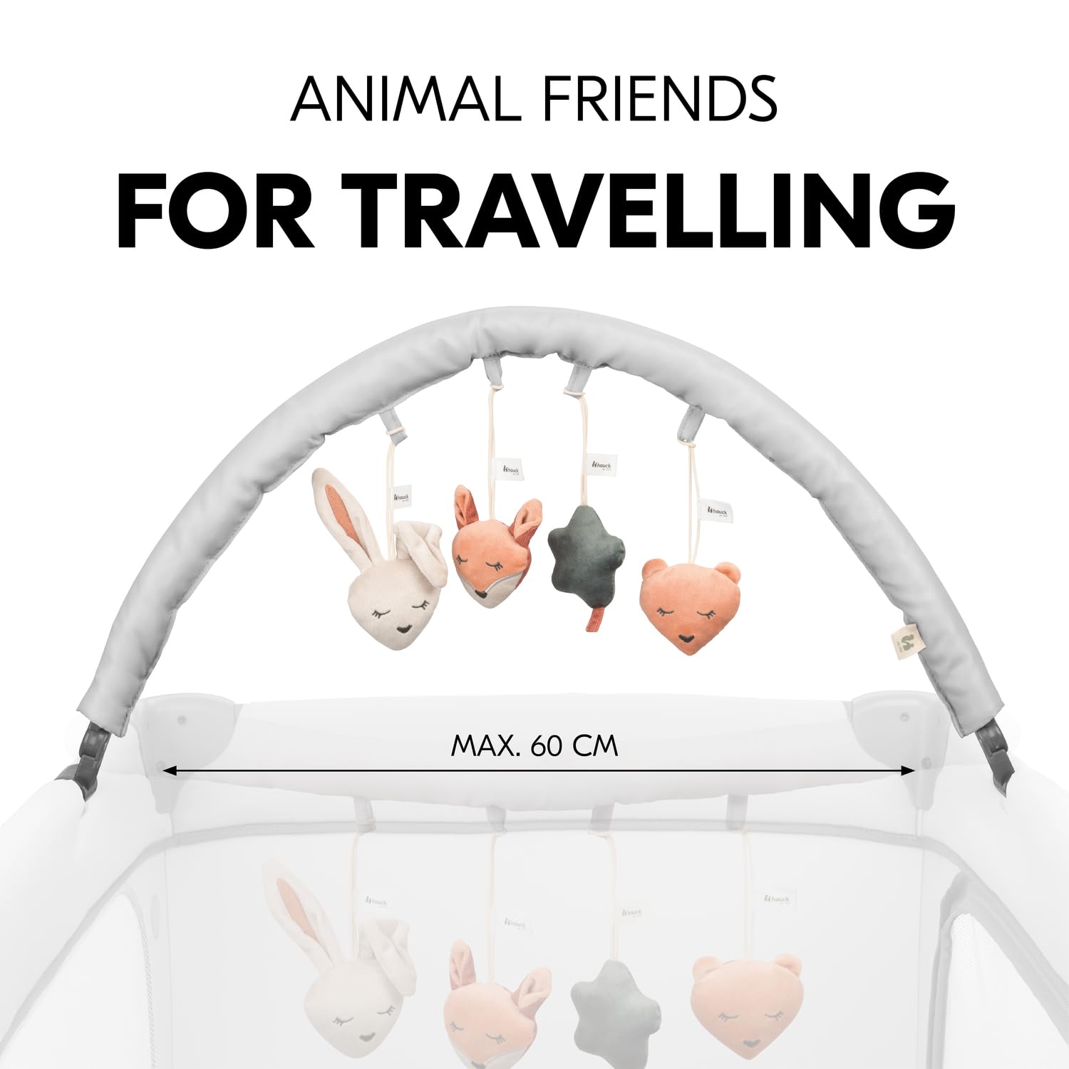 Hauck Portable Travel Bed Mobile, Forest, Baby Travel Toy Bar Compatible with Travel Cots with Lying Surface 60 cm Wide - Image 2