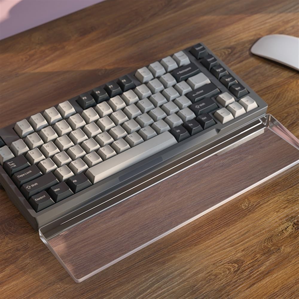 DucKey Custom Acrylic Keyboard Wrist Rest, Transparent/Frosted RGB Wrist Pad for Mechanical Keyboard (Color : Transparent, Size : 65%)