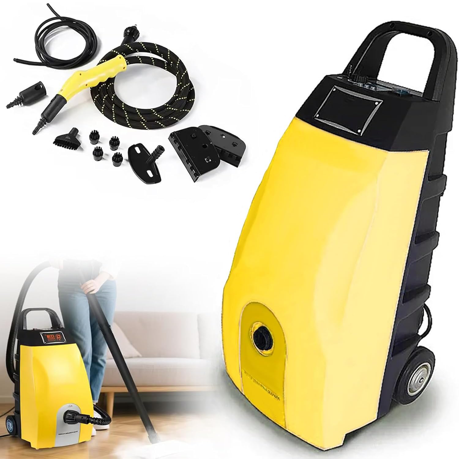 Multi-Purpose High Temp Steam Washe 2500W High Pressure Steamer 15S Fast Heat-Up 3 5L Tank Portable Steam Cleaner