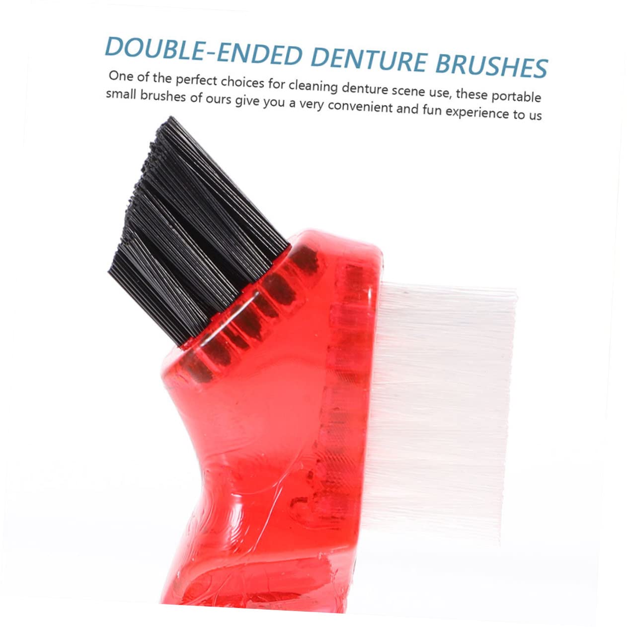 FRCOLOR Spazzolino in Plastico PP Mini 3 Pezzi per Pulizia Dentiera Doppia Faccia Pratico e Resistente e Portatile per Uso Quotidiano