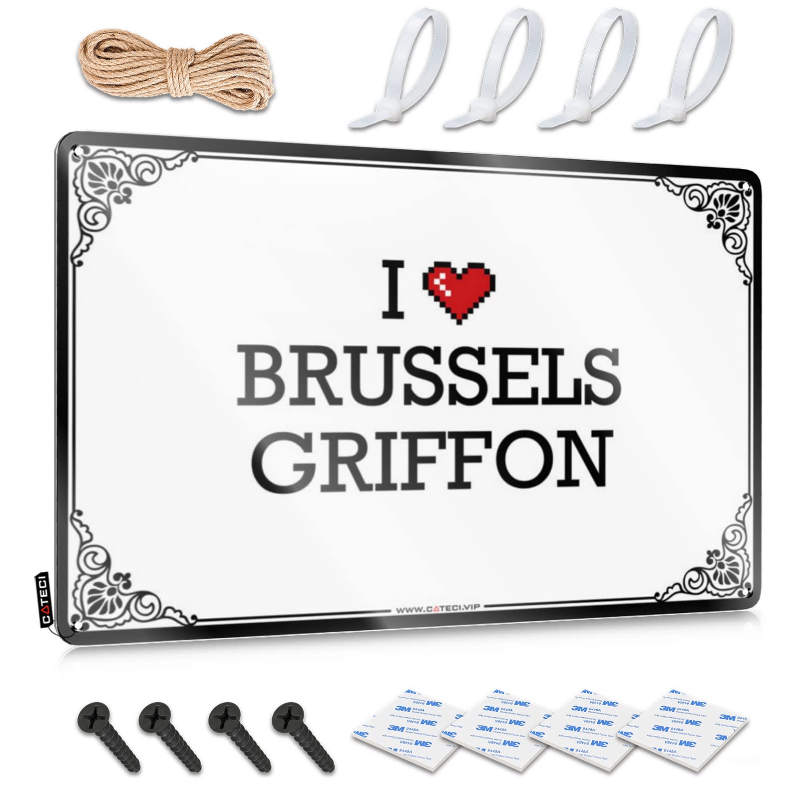 Men Soft Bath Art - I Love Brussels Griffon Fun Metal Wall Art Ready To Hang For Bedroom(20X30CM)