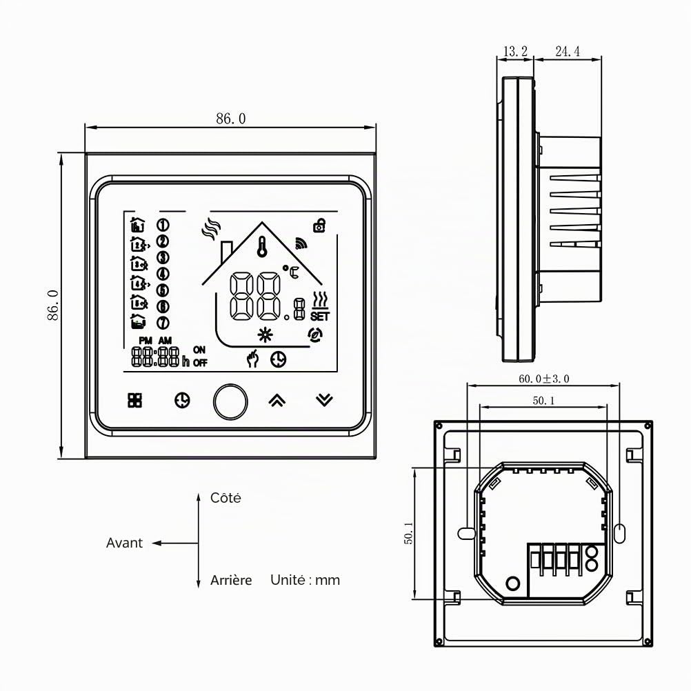 Smart WiFi Electric Underfloor Heating Thermostat 16A 95-240V