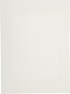 Stu-Art Budget Ready Mats with Back, 9 x 12 Inch Window, White, Pack of 25