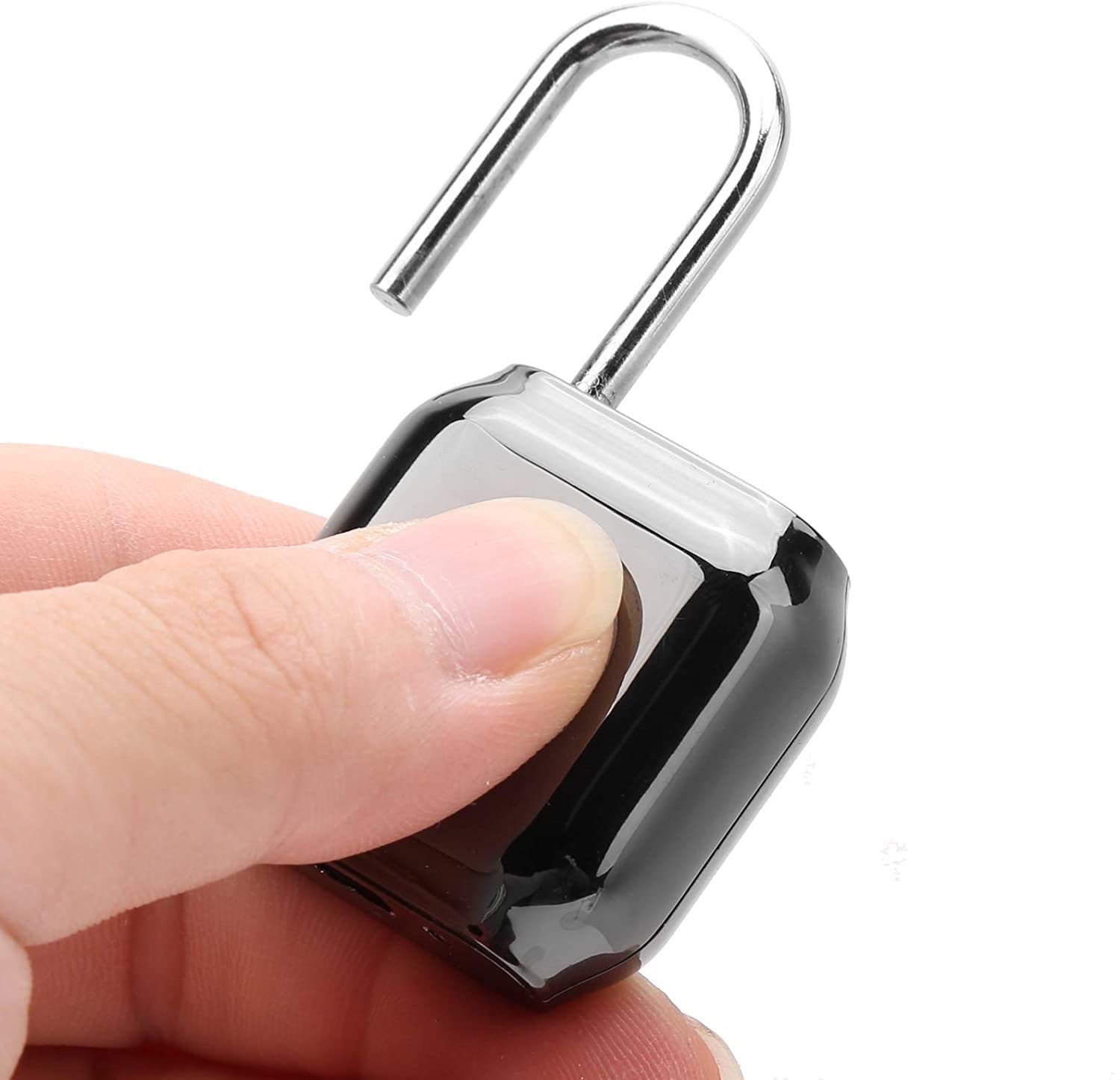 Candado inteligente con huella dactilar, Candado Inteligente de Huella Dactilar Gris 62.8x35x17mm IP66 Carga USB 40 Huellas Dactilares