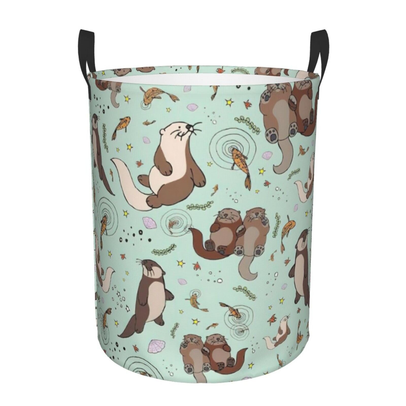 Otters Laundry Hamper, Personalized Dirty Clothes Hamper Storage Basket For Bathroom Bedrooms
