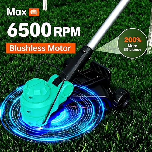 Garvee String Trimmer Cordless - Weed Wacker Battery Powered Electric Weed Trimmer with 2x2.0Ah Batteries, 12" Grass Cutter Auto Line Feed, Lawn Trimmer with 8 Pcs Spools, Lightweight Edger Lawn Tool - Image 5