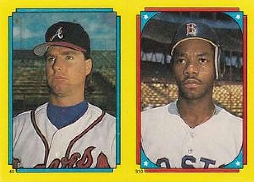 1988 O-Pee-Chee Stickers #40310 Zane SmithEllis Burks John Franco (32) back Atlanta BravesBoston Red Sox Official MLB Baseball Sticker in Raw (NM or