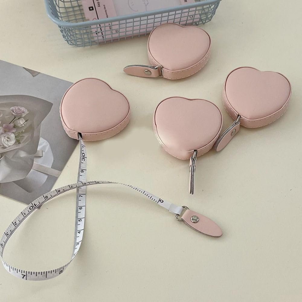 Cinta métrica en Forma de corazón, Regla Flexible, Mini Regla portátil, Cinta métrica de Cuero Suave, Herramientas de medición