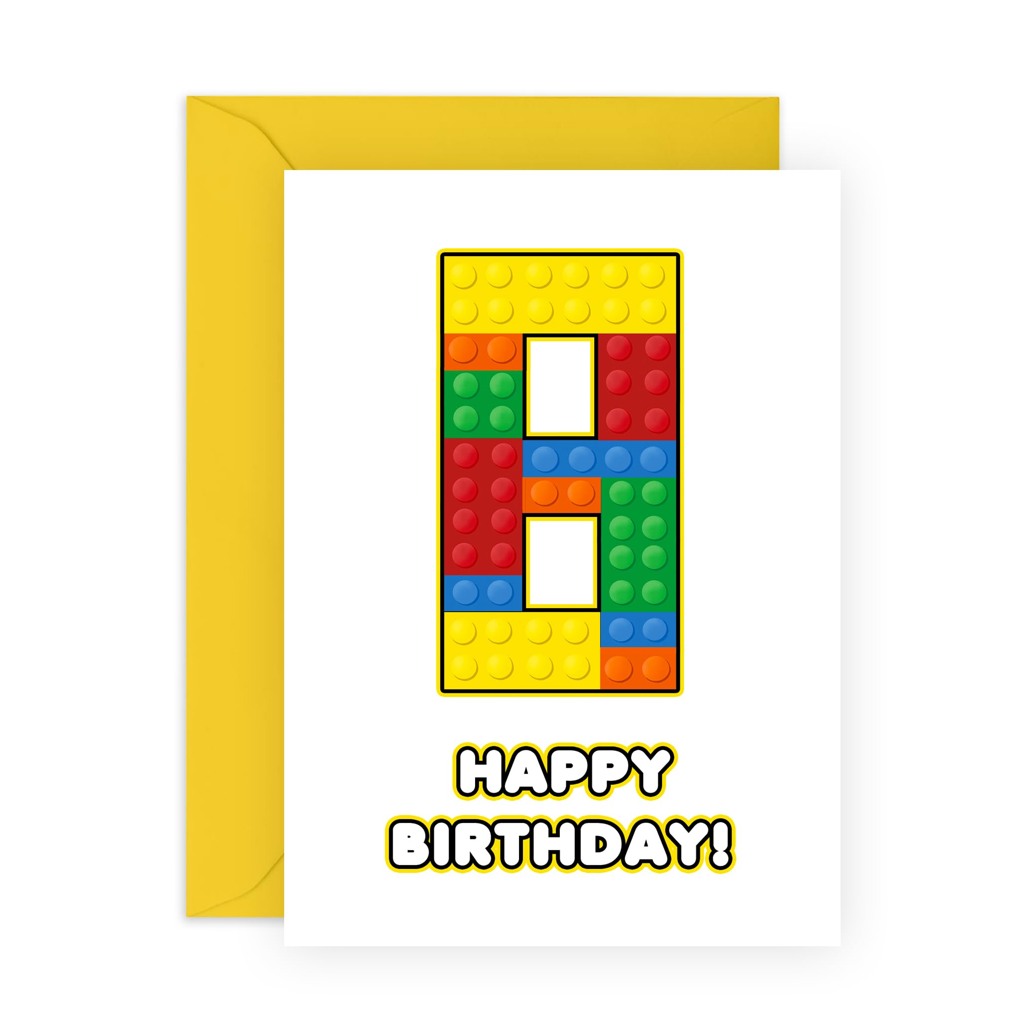 Biglietto Di Auguri 8 Anni Per Bambini Con Mattoncini E Adesivi – Compleanno Ragazzo 8 Anni, Fatto A Mano UK
