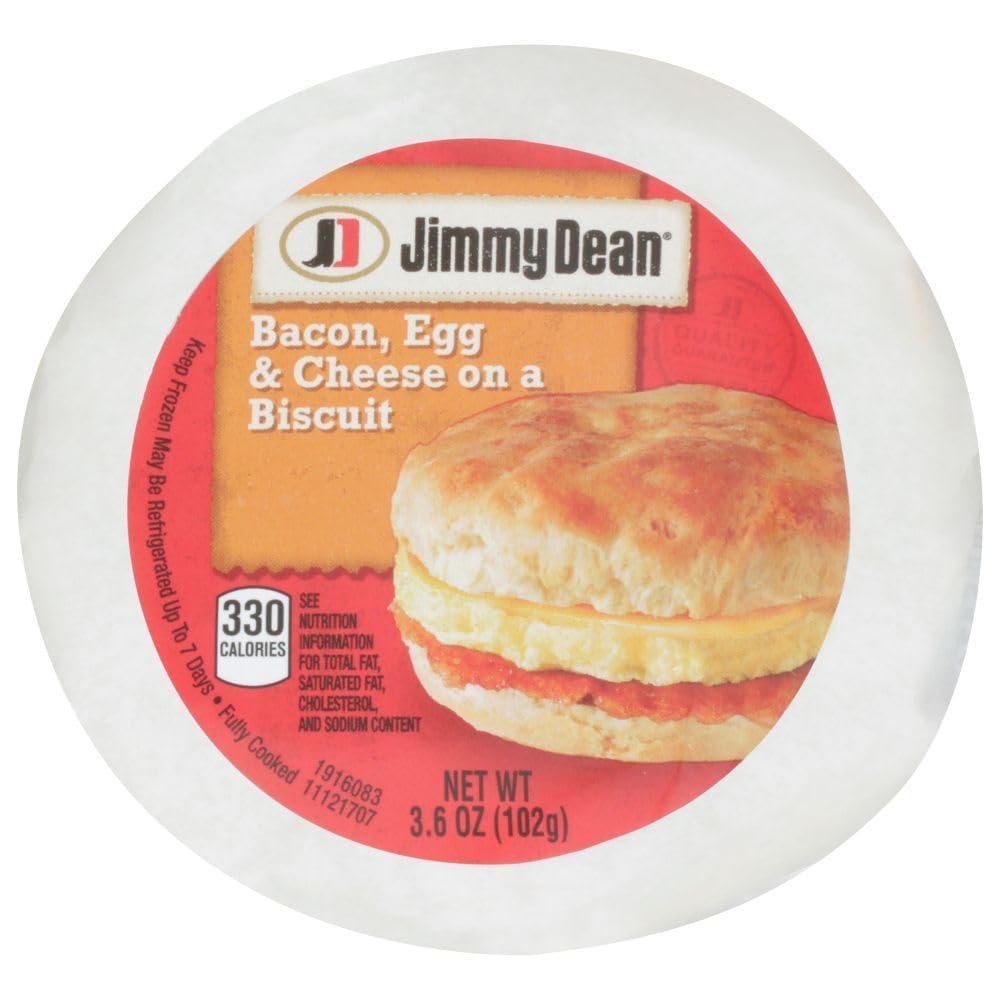 Bacon, Egg and Cheese Sandwich Biscuit, 3.6 Ounce -- 12 per case. by Jimmy Dean – 12/Case, Pack of 12
