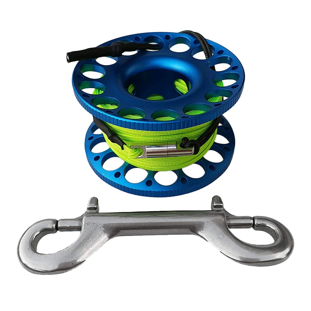 Baoblaze Hohe Qualität Aluminium Mini Reel Fingerreel Unterwasser Sport Finger Reel mit 15/30 Meter Leine und Karabinerhaken