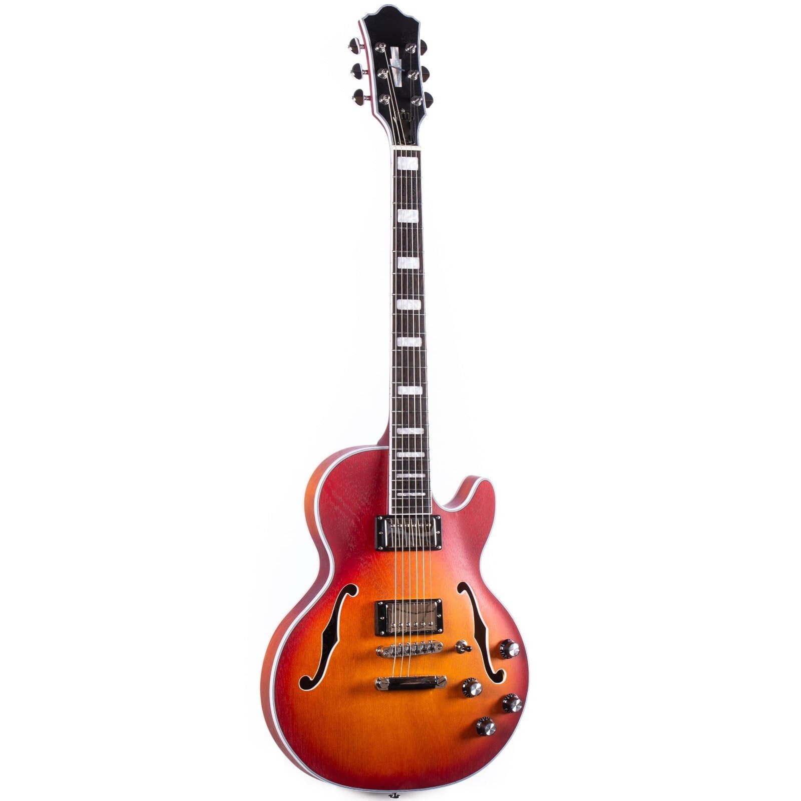 Standard Gitara Elektryczna Profesjonalna Gitara Elektryczna Semi Hollow Z Mahoniowym Korpusem Rozszczepianiem Cewek Odpowiednia Do Ćwiczeń Gry
