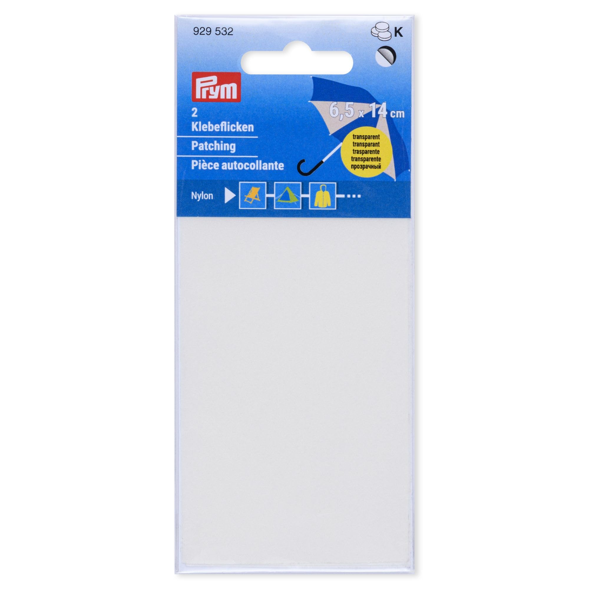 Prym 929532 Repair patch nylon 6.5x14cm transparent 2 pcs - Prym - G