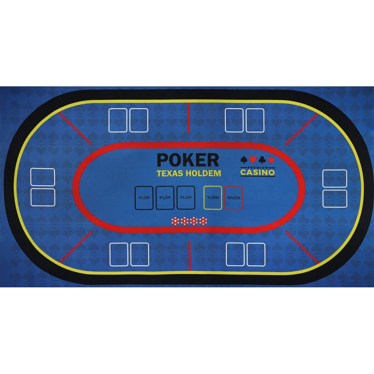 Mondo Tessuti - Tappetino da gioco - Texas Hold'em Poker Black Jack Roulette - Alta Qualità Made in Italy (Poker Blu)