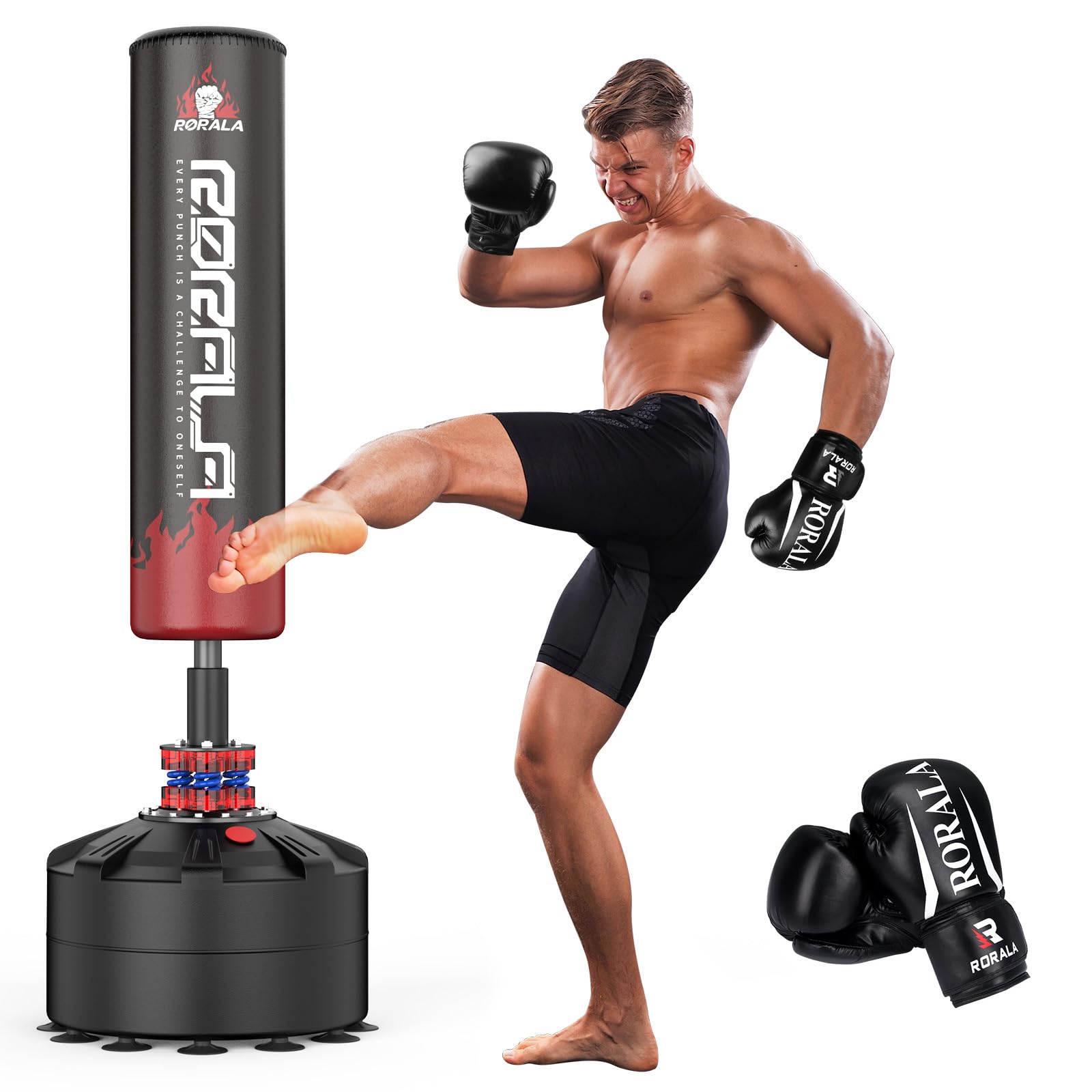 Punching Bag with Stand 70"-203lbs, Freestanding Heavy Boxing Bag Including 12OZ Boxing Gloves for Adult Youth Gift Selection Upgraded