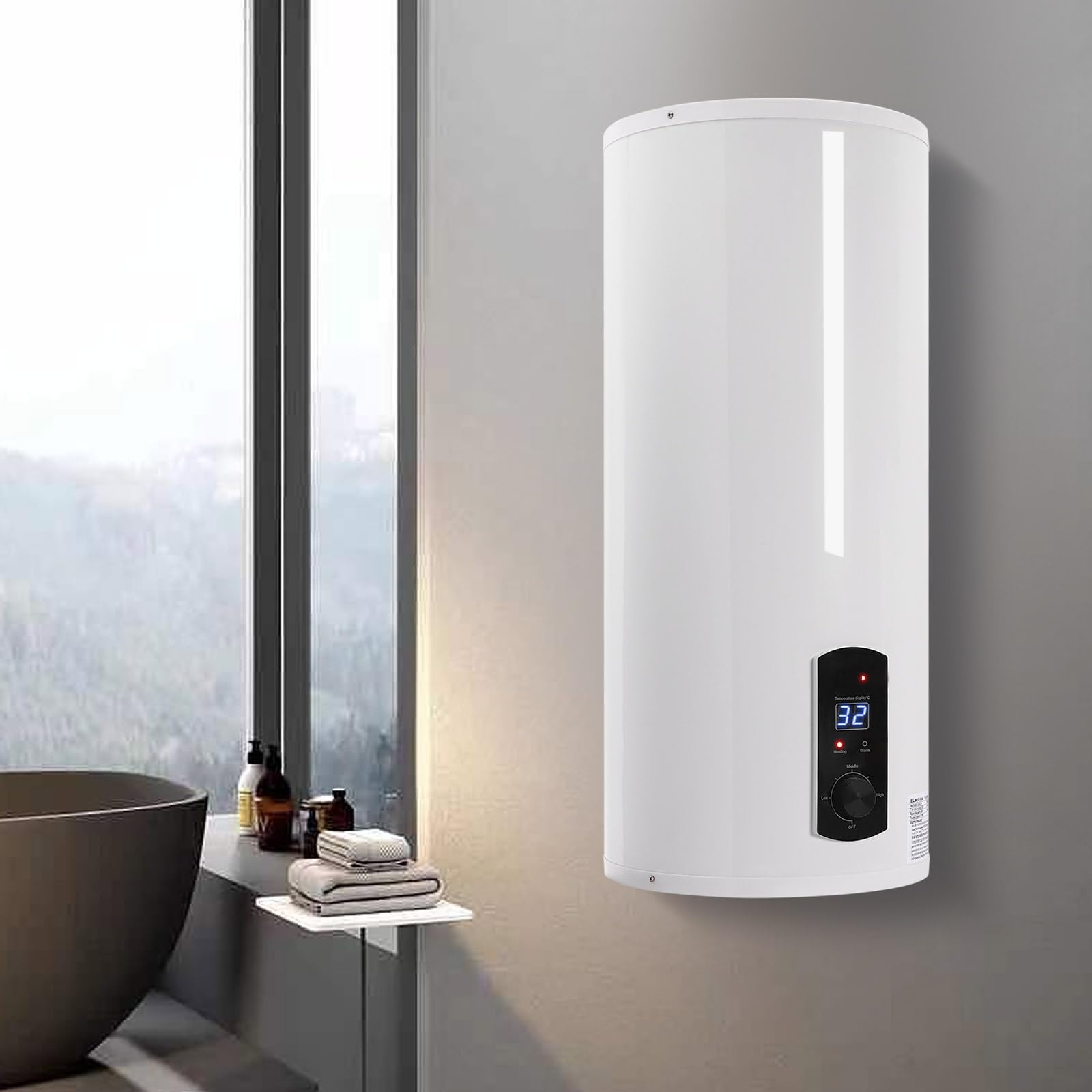 Scaldabagno elettronico da 2 KW – 100 litri – scaldabagno – con doccetta e rubinetto – ideale per cucina, bagno e molto altro ancora