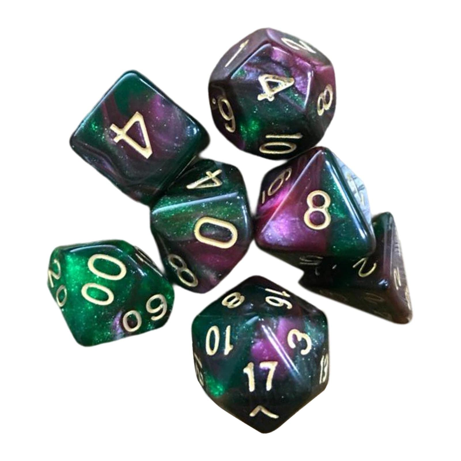 TISHITA Jeu de Dés Polyédriques 3x7x, Dés de Astrologique, Jeu de Société, Jeu de Dés pour Bar, 6 pièces