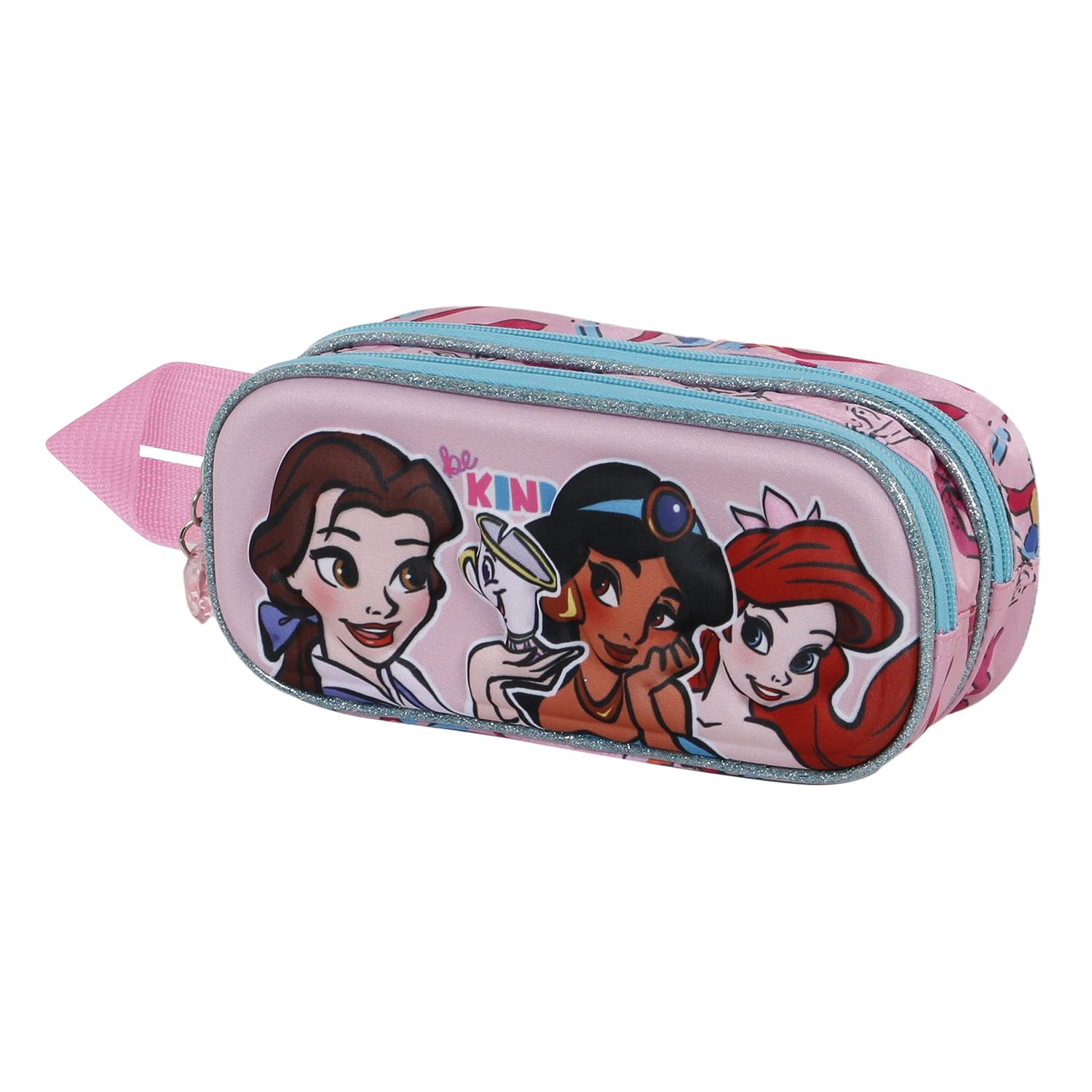 Disney Princess Kind-3D Double Pencil Case, Pink, 22 x 9.5 cm