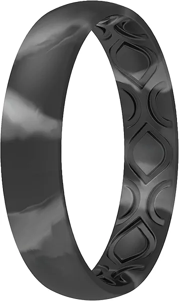 ThunderFit Women Breathable Silicone Promise Rings For Her Wedding Bands - 4mm Wide, 1.5mm Thick, Variety Multipack 1/2/3/4/8