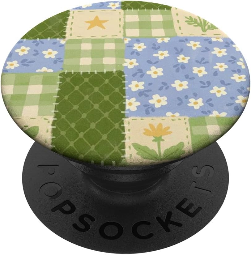 Popsockets Pattern Amazon.com: Green Blue Patchwork Floral Pattern PopSockets Adhesive ...