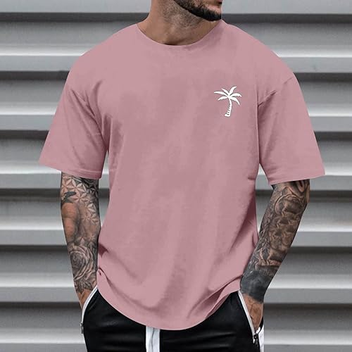 Miniatura 2 de Camisas casuales retro grandes y altas para hombre, con estampado de letras creativas, cuello redondo, manga corta, holgada, de verano, a la moda