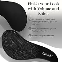 Vista 3 de Kitsch Cepillo desenredante – Cepillo suave para cabello rizado con cerdas flexibles para todo tipo de cabello – húmedo o seco Cepillos