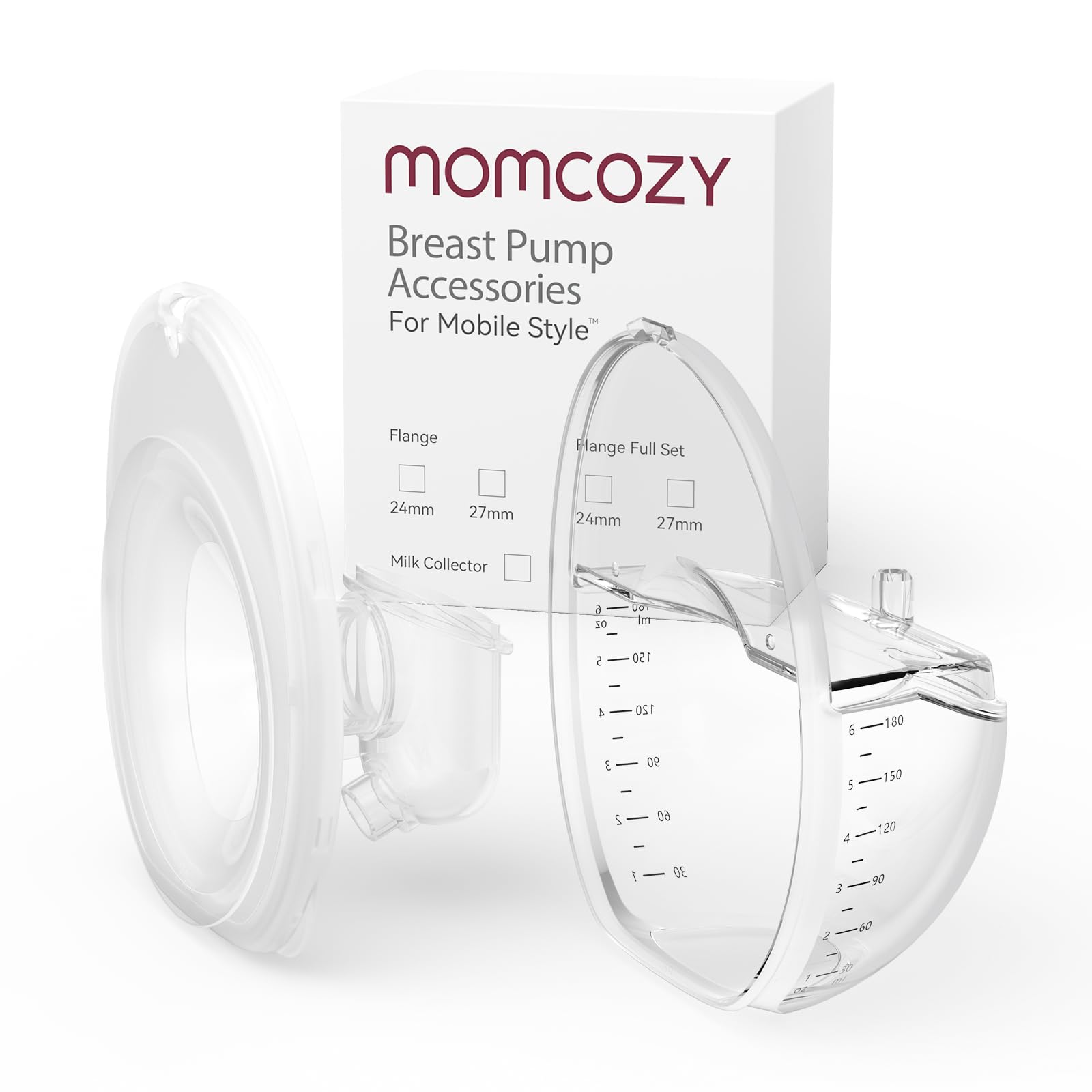 Momcozy Breast Pump Hands Free Mobile Style | M6, Wearable Breastfeeding Pump Ideal Rhythm for More Milk, DoubleFit Flange More Fit & Discreet with 3 Modes & 9 Levels, 24mm (Cozy Red, 2 Count) — view 14