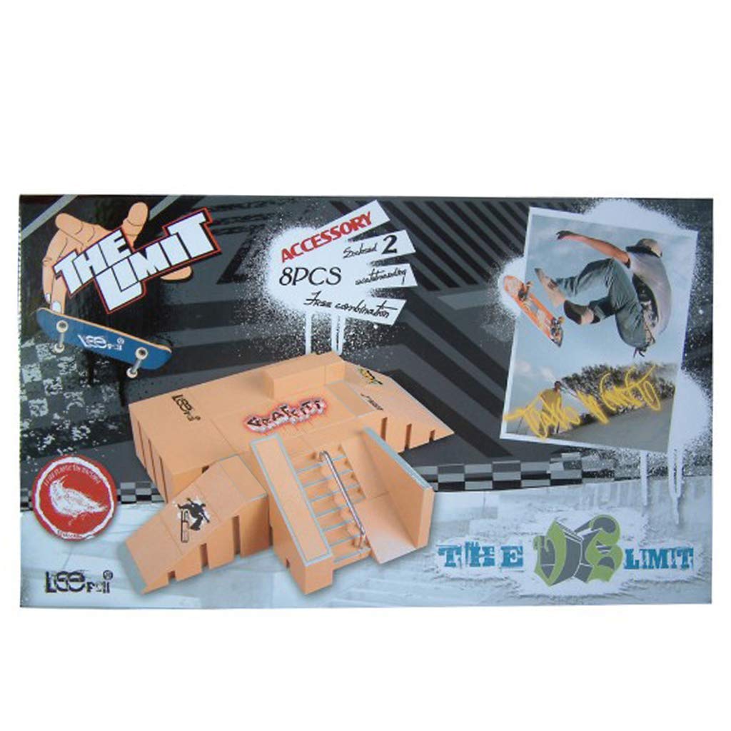 Skate Park Kit Ramp Parts for Tech Deck Fingerboard Mini Finger Skateboard - 8pcs