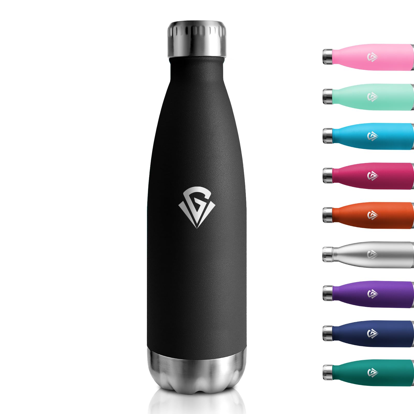 Borraccia Acciaio Inox 500ml, A Prova di Perdite, Senza BPA, Bottiglia Termica Doppia Parete, Antigoccia, Bottiglia Acqua Ideale per Bambini, Scuola, Ufficio, Sport, Escursioni, Viaggi, Campeggio