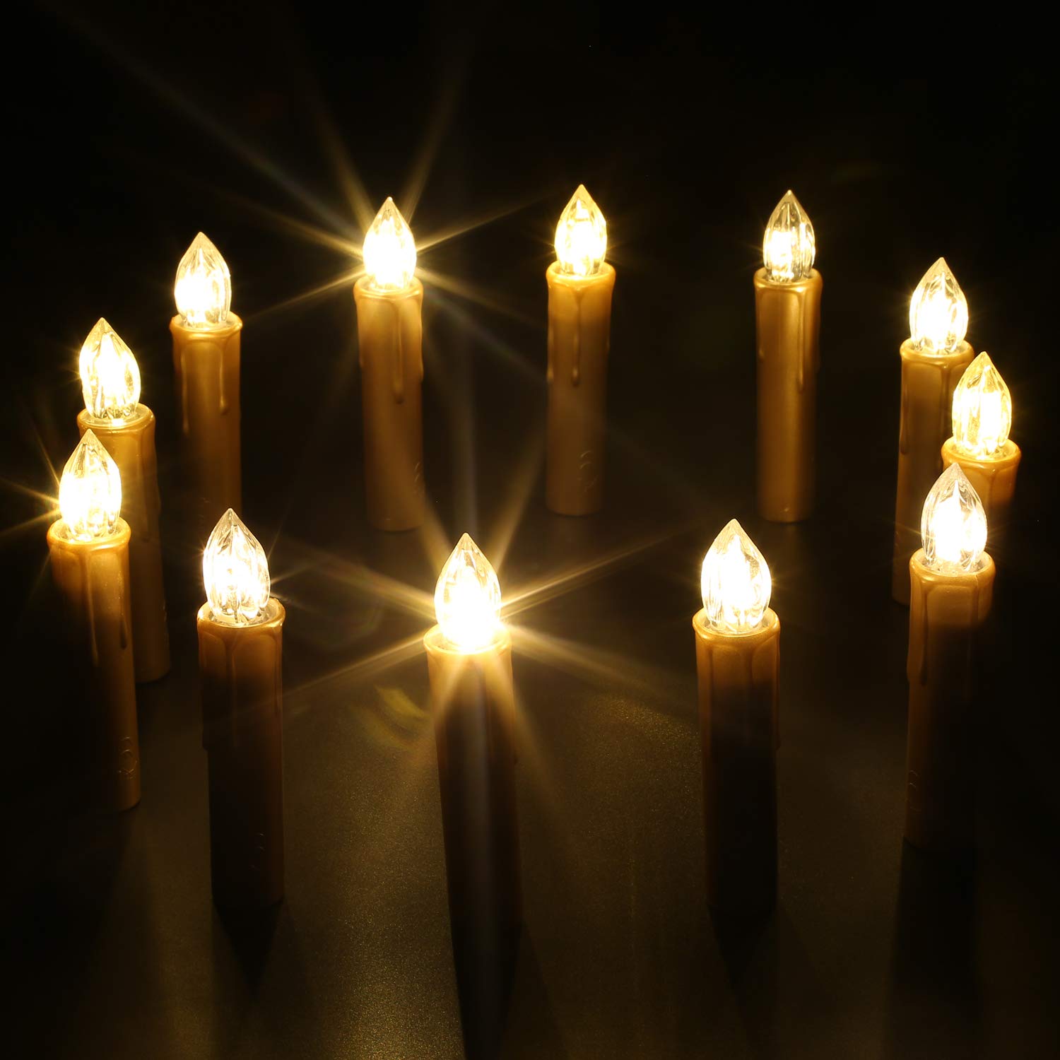 CCLIFE Candele LED Candele batteria candele senza fiamma Candele elettriche con Telecomando da Timer e Clip:RGB