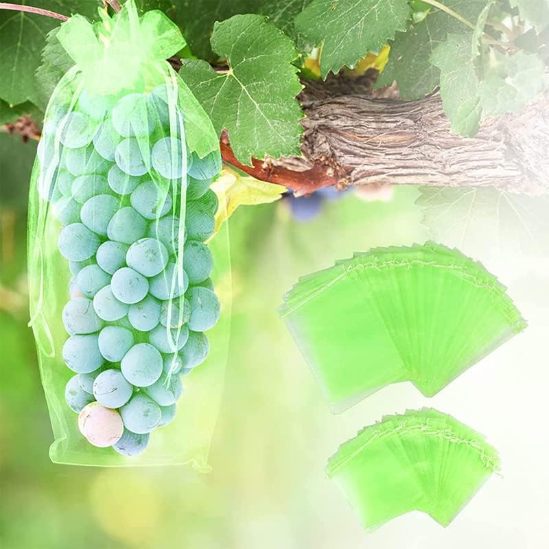 100 Sacs Protection Fruits Organza 15x20 Cm - Anti-Oiseaux, Guêpes & Insectes Avec Cordon