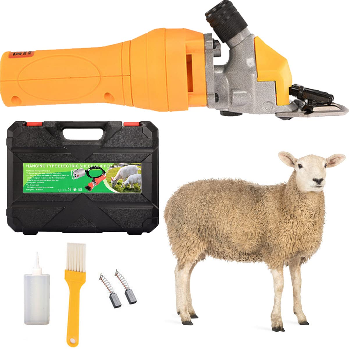 Cesoie per pecore elettriche senza fili professionali, per la rasatura della lana di pelliccia di pecore, capre, bovini, animali da allevamento,Yellow