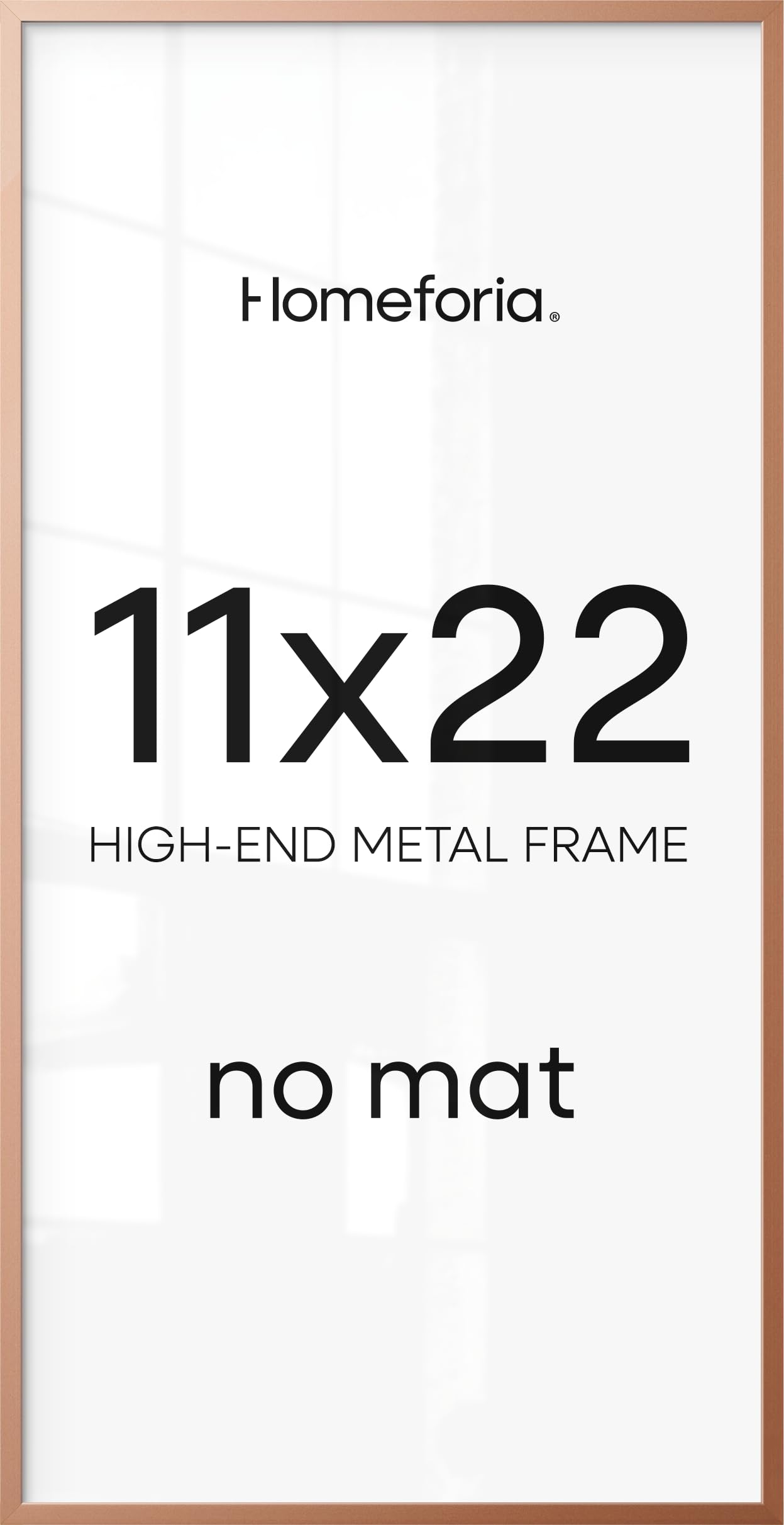 Homeforia 11x22 Rose Newspaper Picture Frame, High-End Metal, Glass | High End Aluminum, Tempered Glass, 11x22 in Edge-to-Edge Display 22x11, Wall Kit, Set Of 1